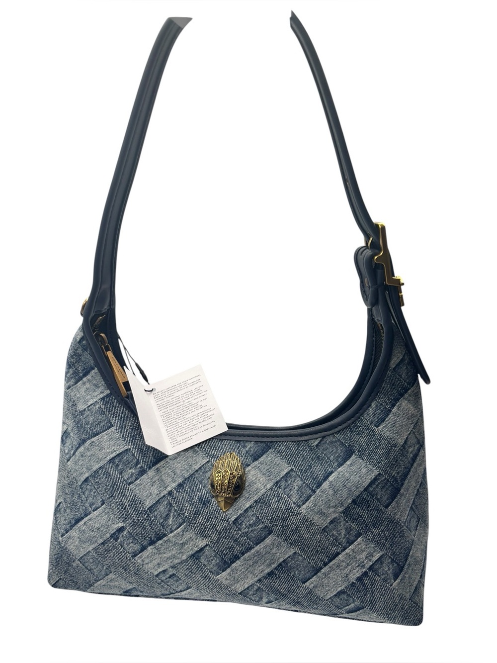 KURT GEIGER London Kensington Denim Weave Print Shoulder Bag w/ Dust Bag - Picture 4 of 16